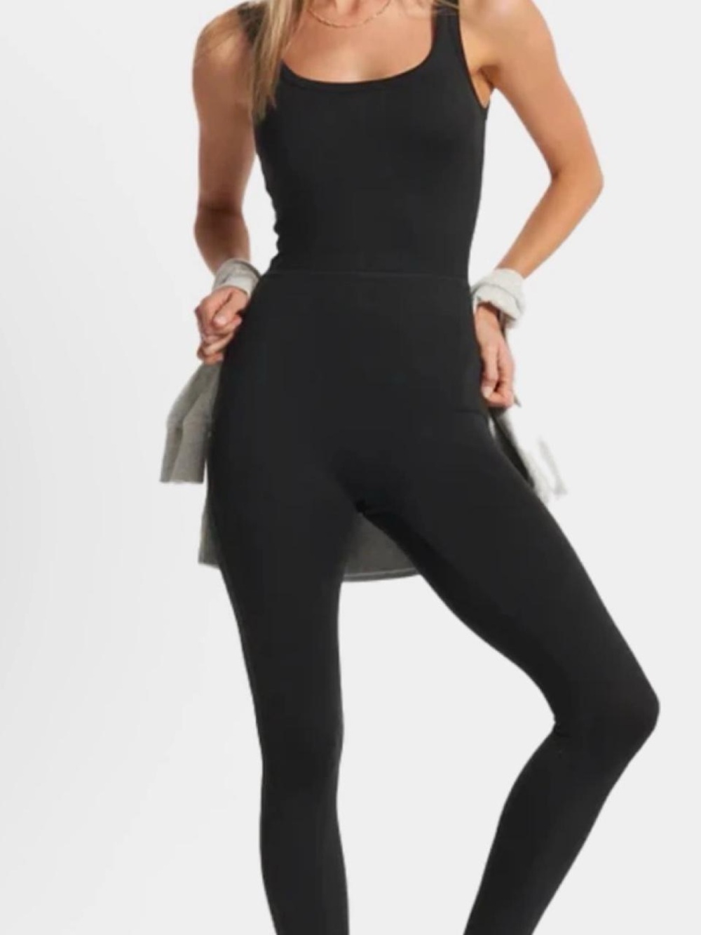 Vuori Halo Essential Jumpsuit in Black Heather Xs